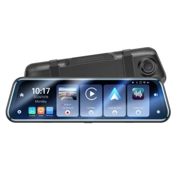 Yesido KM24 9.66 inch HD Image Reversing Assist CarPlay Streaming Rearview Mirror Dash Cam, KM24