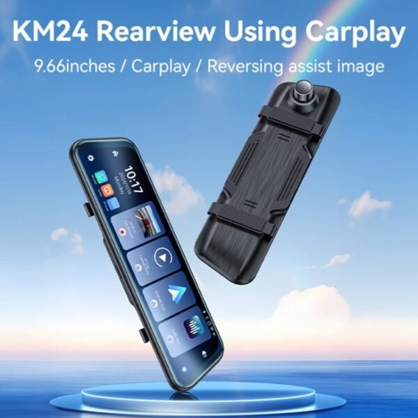 Yesido KM24 9.66 inch HD Image Reversing Assist CarPlay Streaming Rearview Mirror Dash Cam, KM24 - Image 2