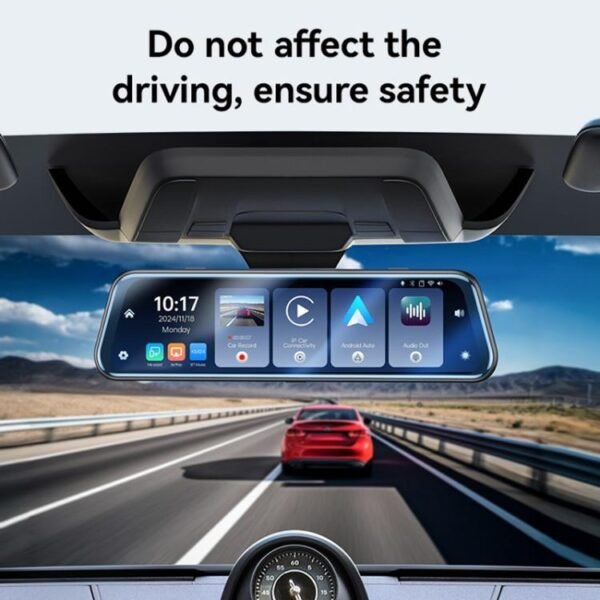 Yesido KM24 9.66 inch HD Image Reversing Assist CarPlay Streaming Rearview Mirror Dash Cam, KM24 - Image 9