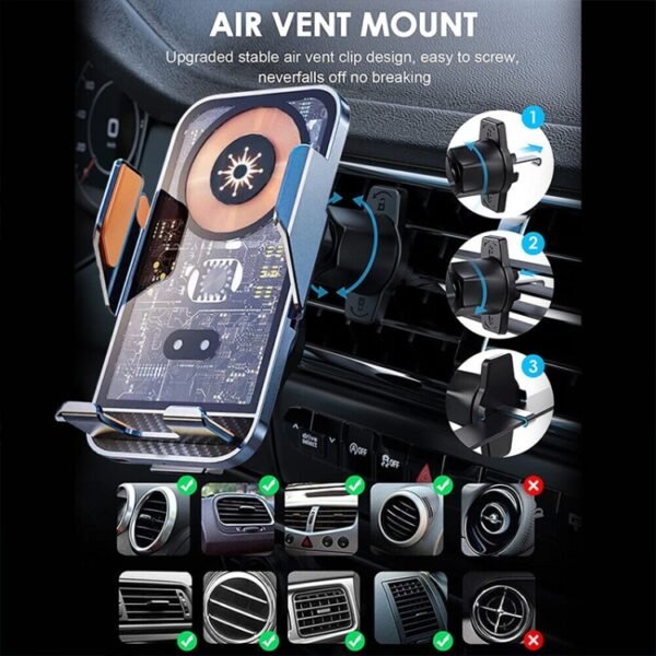 WK WP-U204 15W Vanguard Series Extraordinary Wireless Charging Car Holder - Image 5
