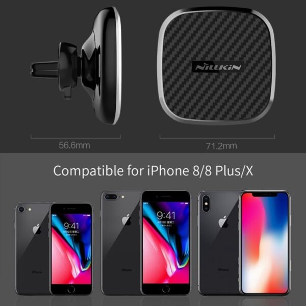 NILLKIN MC027 Car Air Outlet Vent Mount Clamp Holder 10W Fast Charging Qi Magnetic Wireless Charger, MC027 B Type - Image 15