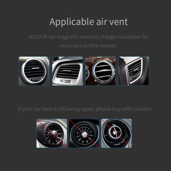 NILLKIN MC027 Car Air Outlet Vent Mount Clamp Holder 10W Fast Charging Qi Magnetic Wireless Charger, MC027 B Type - Image 16