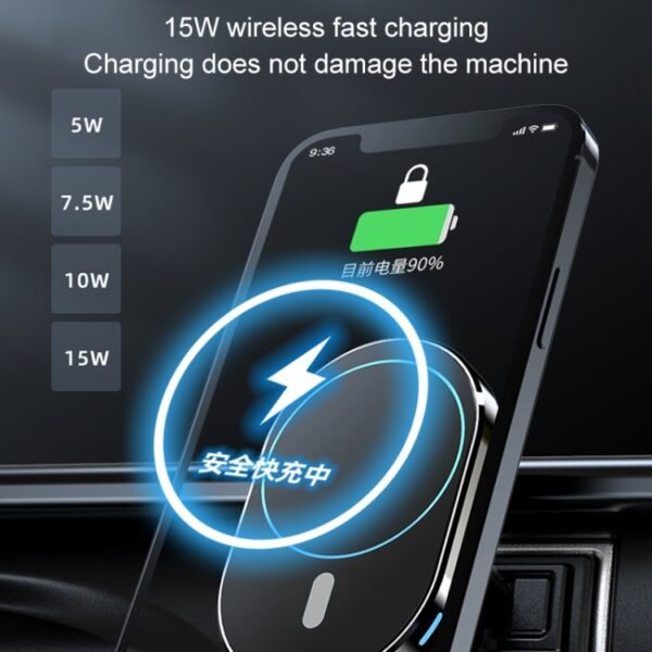 JJT-968 15W Max Output Magnetic Car Air Outlet Bracket Wireless Charger, JJT-968 - Image 13
