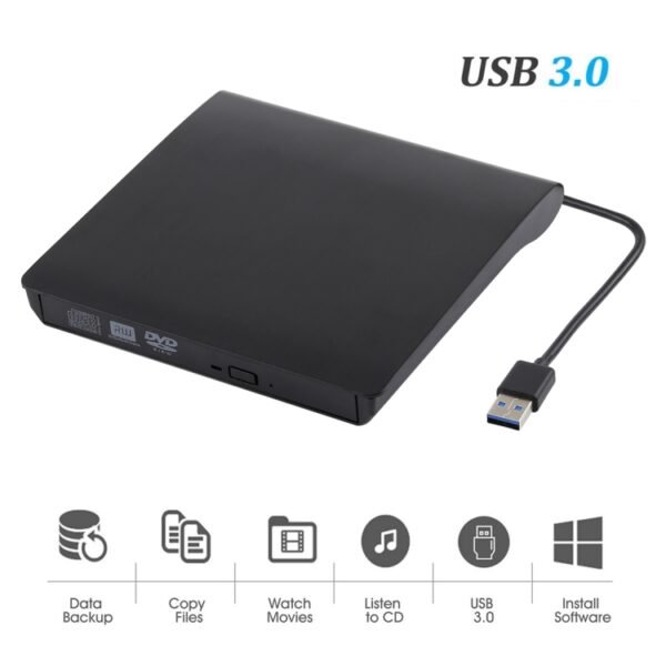 Brushed Texture USB 3.0 POP-UP Mobile External DVD-Rw DVD / CD Rewritable Drive External ODD & HDD Device - Image 5