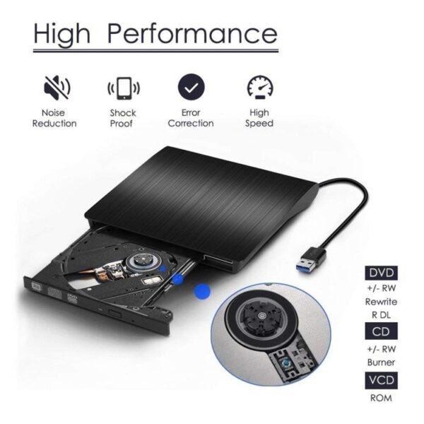 Brushed Texture USB 3.0 POP-UP Mobile External DVD-Rw DVD / CD Rewritable Drive External ODD & HDD Device - Image 7