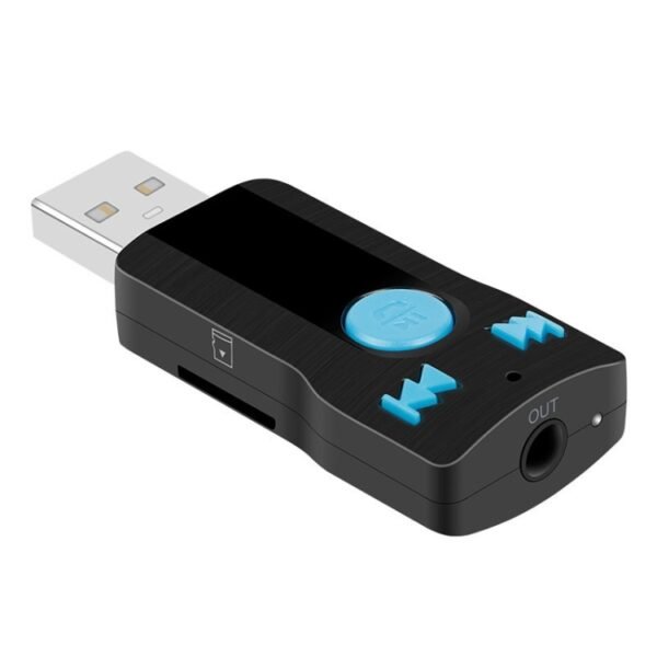 BC07 Mini Brushed Texture USB Bluetooth Receiver MP3 Player SD/TF Card Reader with Microphone & Audio Cable, Support Handsfree & AUX Output & 32GB Micro SD / TF Card & Two-sided USB Port Connecting - Image 3