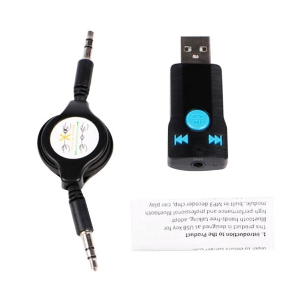 BC07 Mini Brushed Texture USB Bluetooth Receiver MP3 Player SD/TF Card Reader with Microphone & Audio Cable, Support Handsfree & AUX Output & 32GB Micro SD / TF Card & Two-sided USB Port Connecting - Image 5