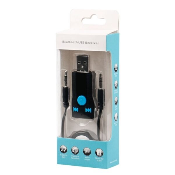BC07 Mini Brushed Texture USB Bluetooth Receiver MP3 Player SD/TF Card Reader with Microphone & Audio Cable, Support Handsfree & AUX Output & 32GB Micro SD / TF Card & Two-sided USB Port Connecting - Image 6