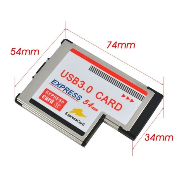 2 Ports USB 3.0 5Gbps PCI 54mm Slot Express Card for Laptop / Notebook - Image 4
