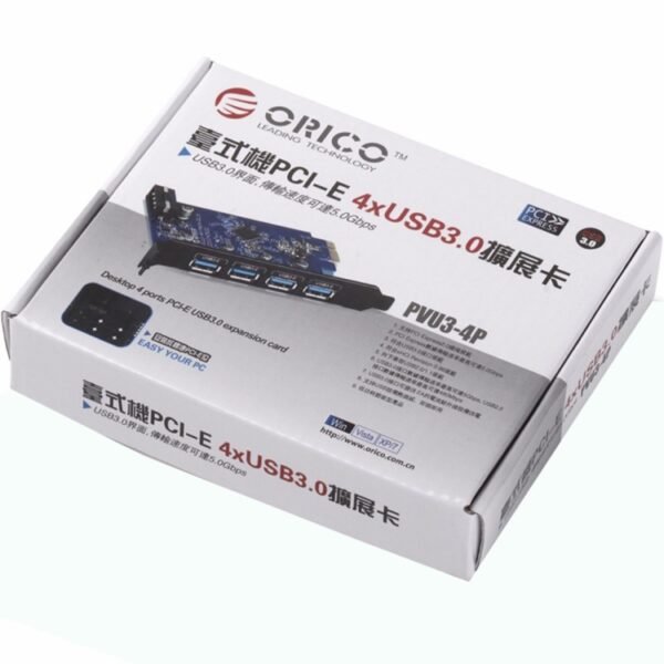ORICO PVU3-4P 4 Ports USB3.0 PCI Express Card for Desktop, 4 Ports USB3.0 - Image 6