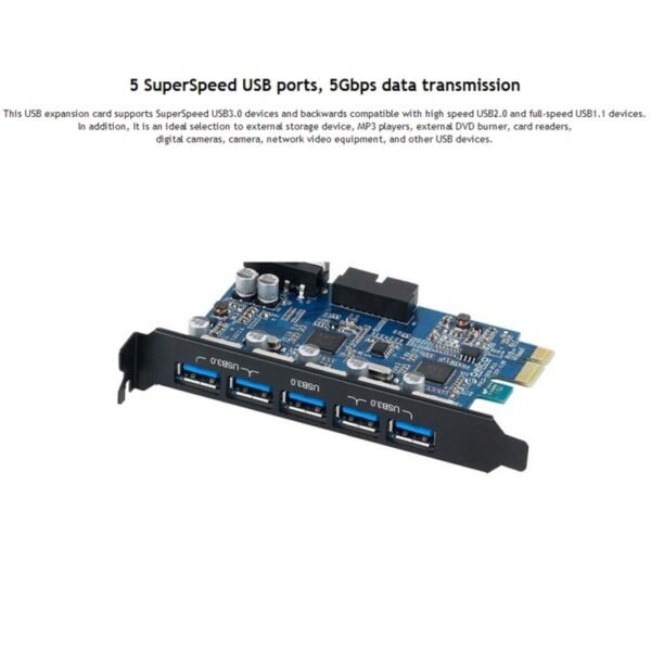 ORICO PVU3-5O2I USB3.0 * 5 + 20Pin Slot * 1 PCI Express Card for Desktop, 5Gbps Superspeed Data Transmission, 5 Ports USB3.0 - Image 6