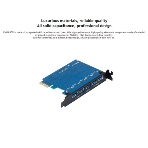 ORICO PVU3-5O2I USB3.0 * 5 + 20Pin Slot * 1 PCI Express Card for Desktop, 5Gbps Superspeed Data Transmission, 5 Ports USB3.0 - Image 7