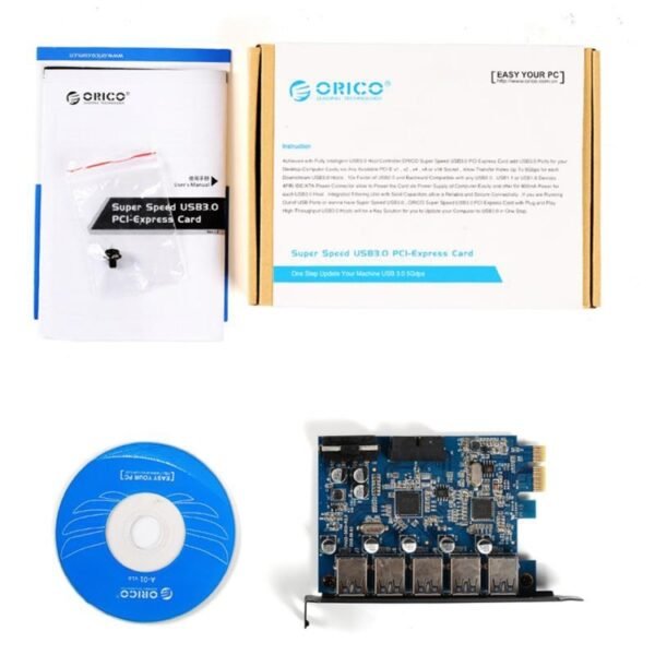 ORICO PVU3-5O2I USB3.0 * 5 + 20Pin Slot * 1 PCI Express Card for Desktop, 5Gbps Superspeed Data Transmission, 5 Ports USB3.0 - Image 8