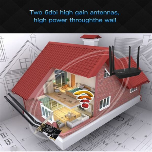 EDUP EP-9607 1200Mbps Dual-Band PCI-E Express Wireless Adapter Network Card with 2 x 6dBi Antennas - Image 7