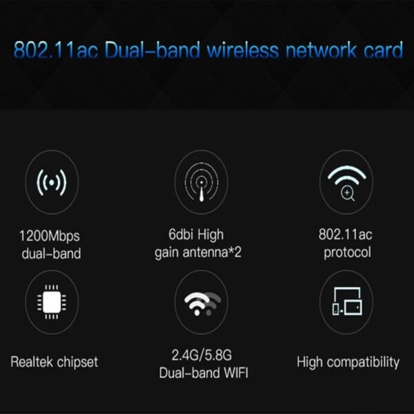 EDUP EP-9607 1200Mbps Dual-Band PCI-E Express Wireless Adapter Network Card with 2 x 6dBi Antennas - Image 9