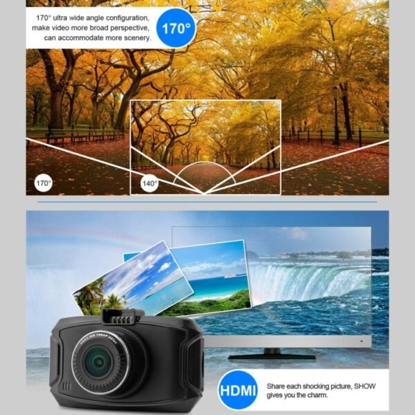 GS90C Car DVR Camera 2.7 inch LCD Screen HD 2304 x 1296P 170 Degree Wide Angle Viewing, Support Motion Detection / TF Card / G-Sensor / HDMI, GS90C - Image 12
