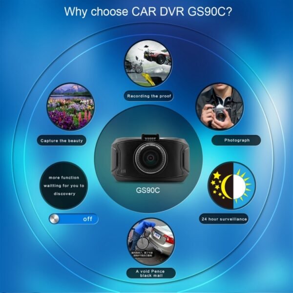 GS90C Car DVR Camera 2.7 inch LCD Screen HD 2304 x 1296P 170 Degree Wide Angle Viewing, Support Motion Detection / TF Card / G-Sensor / HDMI, GS90C - Image 9