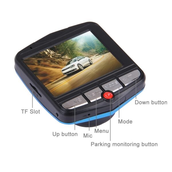 VGA 480P Car Camcorder DVR Driving Recorder Digital Video Camera Voice Recorder with 2.4 inch LCD Screen Display, Support 32GB Micro TF Card & Infrared Night Vision Function(Black + Blue) - Image 6