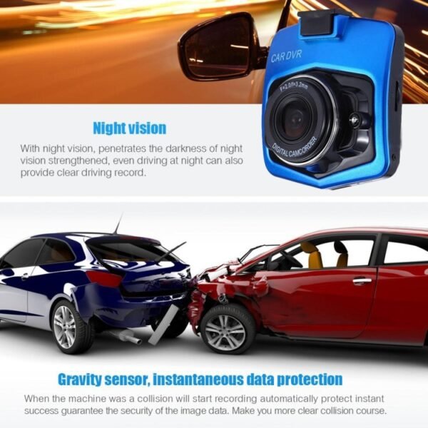 VGA 480P Car Camcorder DVR Driving Recorder Digital Video Camera Voice Recorder with 2.4 inch LCD Screen Display, Support 32GB Micro TF Card & Infrared Night Vision Function(Black + Blue) - Image 9