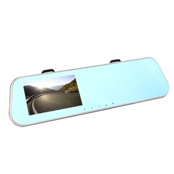 Left Screen Display Rearview Mirror Vehicle DVR, Allwinner Programs, 2 x Cameras 1080P HD 140 Degree Wide Angle Viewing, Support GPS Port/ Motion Detection / Night Vision / TF Card / G-Sensor - Image 2