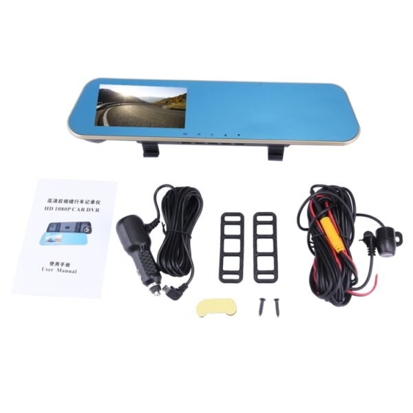 Left Screen Display Rearview Mirror Vehicle DVR, Allwinner Programs, 2 x Cameras 1080P HD 140 Degree Wide Angle Viewing, Support GPS Port/ Motion Detection / Night Vision / TF Card / G-Sensor - Image 5