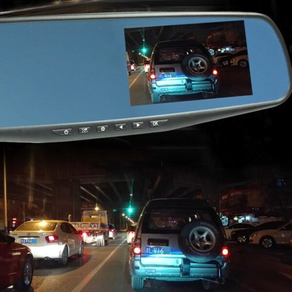 Left Screen Display Rearview Mirror Vehicle DVR, Allwinner Programs, 2 x Cameras 1080P HD 140 Degree Wide Angle Viewing, Support GPS Port/ Motion Detection / Night Vision / TF Card / G-Sensor - Image 9