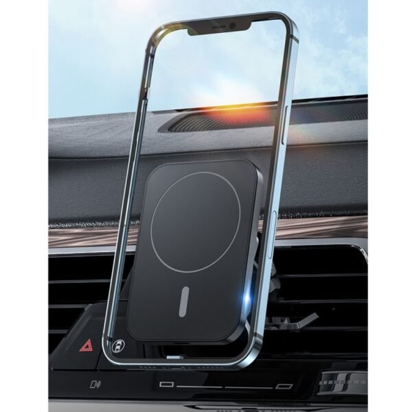 W-987 Magnetic Suction 15W Wireless Charger Car Air Outlet Bracket for iPhone 12 Series and other Smart Phones, W-987 - Image 6