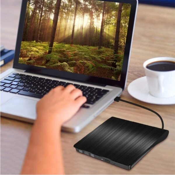 USB 3.0 Brushed External CD / DVD-RW Optical Drive Player - Image 5