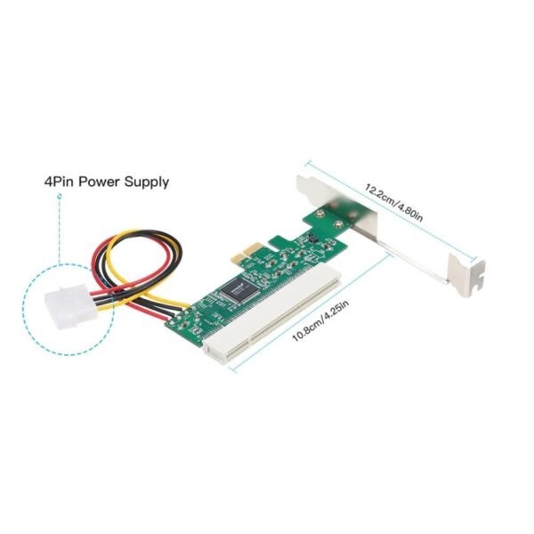 PCI-E to PCI Adapter Card Converter with 4Pin Power Supply - Image 3