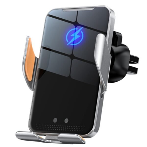 C9 Car Wireless Charger Phone Holder Infrared Auto-Clamping Metal Phone Mount Car Charger, C9 (Gray), C9 (Blue) - Image 2