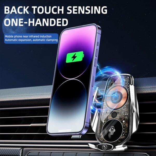 Q7 Magnetic Wireless Fast Charging Car Mobile Phone Charger Bracket, Q7 (Black), Q7 (Silver) - Image 7
