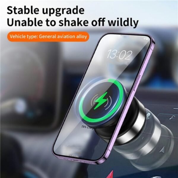 X9C Wireless Charging Navigation Stand Car Magnetic Suction Vacuum Phone Holder, X9C (Black), X9C (Silver) - Image 4