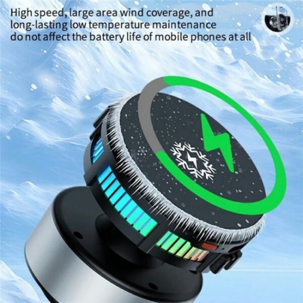 X19 Car Phone Holder 15W Wireless Charging Vacuum Suction Cooling Magnetic Phone Stand, X9 (Black), X9 (Silver) - Image 5