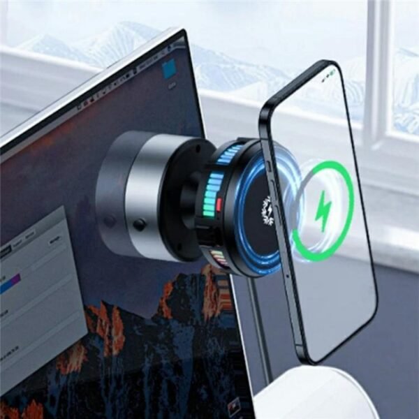 X19 Car Phone Holder 15W Wireless Charging Vacuum Suction Cooling Magnetic Phone Stand, X9 (Black), X9 (Silver) - Image 6