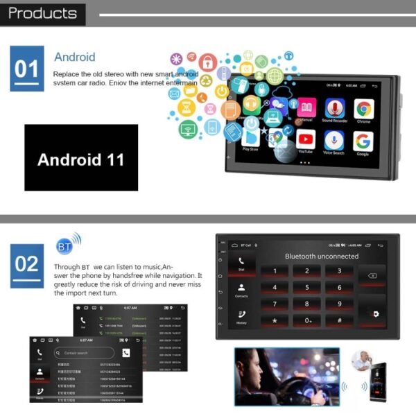 A2799 10 Inch Android WiFi 2+32G Central Control Large screen Universal Car Navigation Reversing Video Player, Standard, Standard+4Lights Camera, Standard+12Lights Camera, Standard+AHD Camera - Image 4