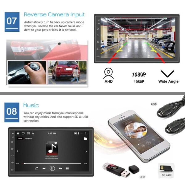 A2799 10 Inch Android WiFi 2+32G Central Control Large screen Universal Car Navigation Reversing Video Player, Standard, Standard+4Lights Camera, Standard+12Lights Camera, Standard+AHD Camera - Image 7