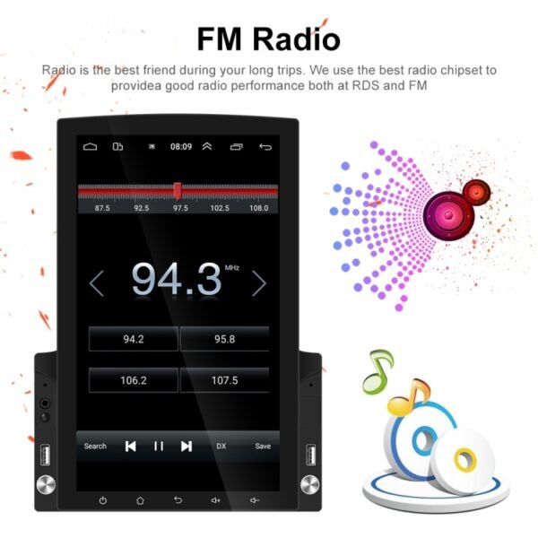 9.7 inch Vertical Screen HD 2.5D Glass Car MP5 Player Android Navigation All-in-one Machine, Standard, Standard+4 Lights Camera, Standard+8 Lights Camera, Standard+12 Lights Camera - Image 4