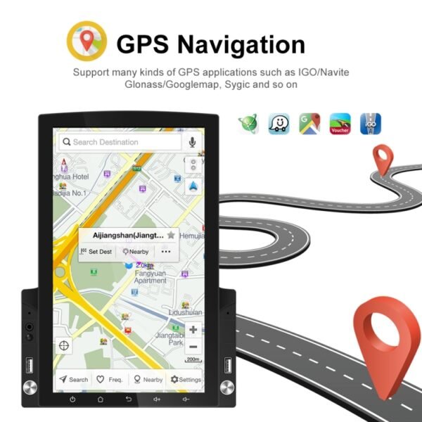 9.7 inch Vertical Screen HD 2.5D Glass Car MP5 Player Android Navigation All-in-one Machine, Standard, Standard+4 Lights Camera, Standard+8 Lights Camera, Standard+12 Lights Camera - Image 5