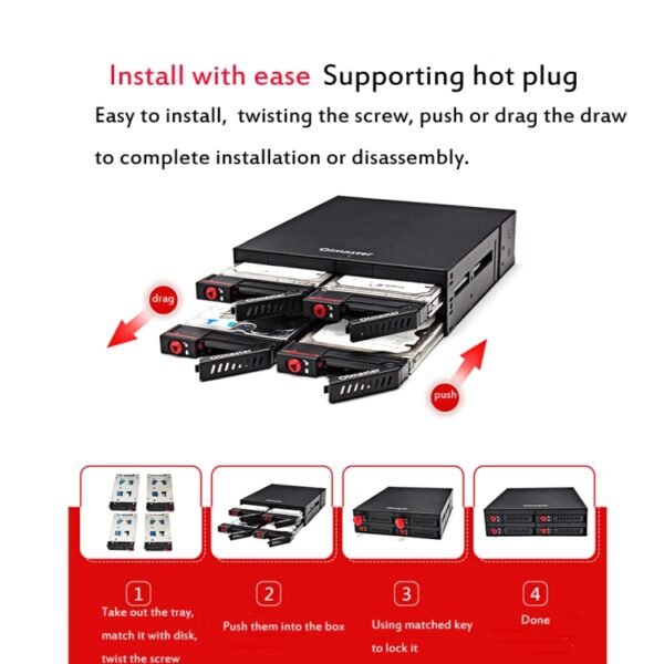 OImaster MR-6401 Four-Bay Chassis Built-In Optical Drive Hard Disk Box - Image 6