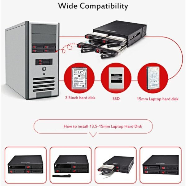 OImaster MR-6401 Four-Bay Chassis Built-In Optical Drive Hard Disk Box - Image 7