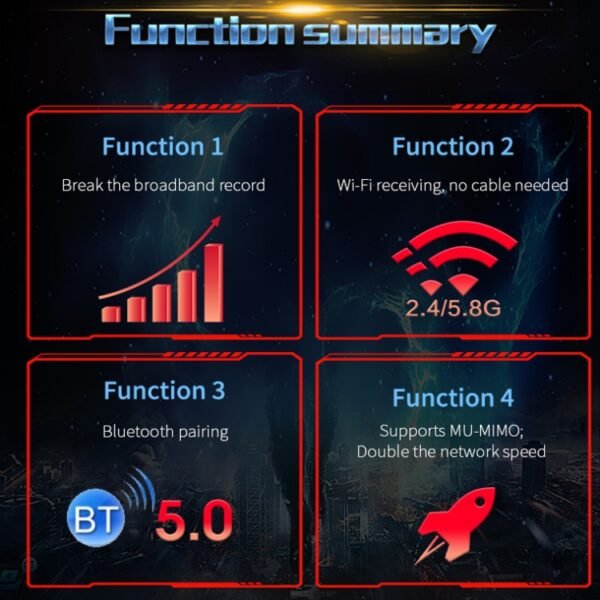COMFAST Gaming Game 3000Mbps Gigabit Dual-Frequency Wireless Desktop Computer PCIE Wireless Network Card, AX200, AX200 PRO - Image 6