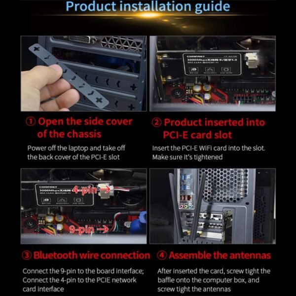 COMFAST Gaming Game 3000Mbps Gigabit Dual-Frequency Wireless Desktop Computer PCIE Wireless Network Card, AX200, AX200 PRO - Image 8