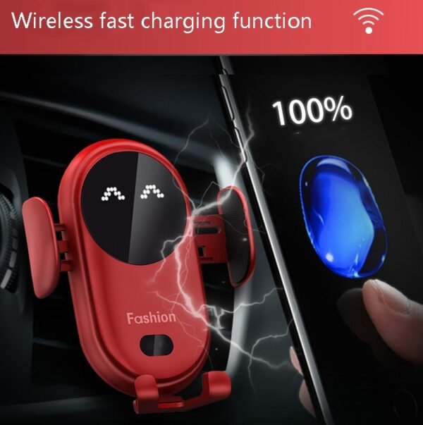 Smart Infrared Sensor Car Wireless Charger Car Holder Mobile Phone Wireless Charger, Black, Red, Yellow, Blue, Black  (With Suction Cup Bracket), Red  (With Suction Cup Bracket), Yellow  (With Suction Cup Bracket), Blue  (With Suction Cup Bracket) - Image 5
