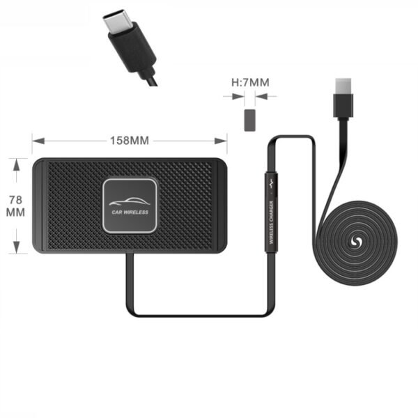 C1 15W TYPEC Interface Car Anti-slip Mat Wireless Charger, C1 1m, C1 30cm - Image 6