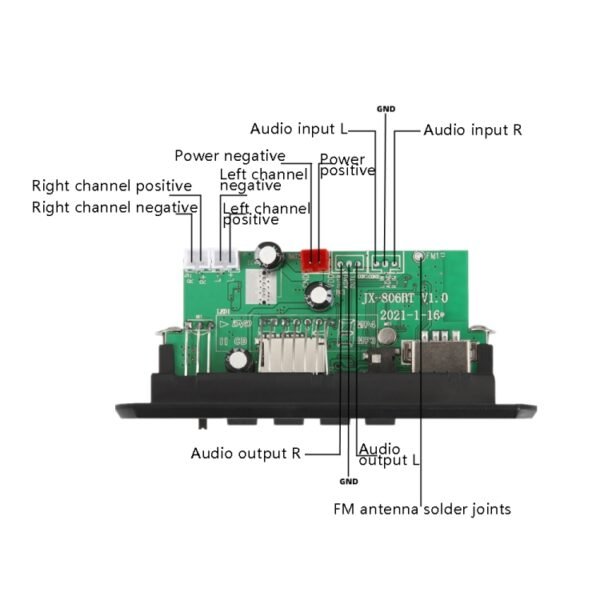 12V Folder Play With Power Amplifier MP3 Decoding Board With Recording Call Loss Motherboard With Bluetooth, MP3 Decoding Board - Image 8