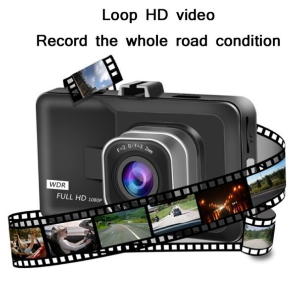 3.0 Inch HD 1080P Wide-Angle Driving Recorder With Reversing Image Specification：, Normal Definition Single Record（Black） - Image 4