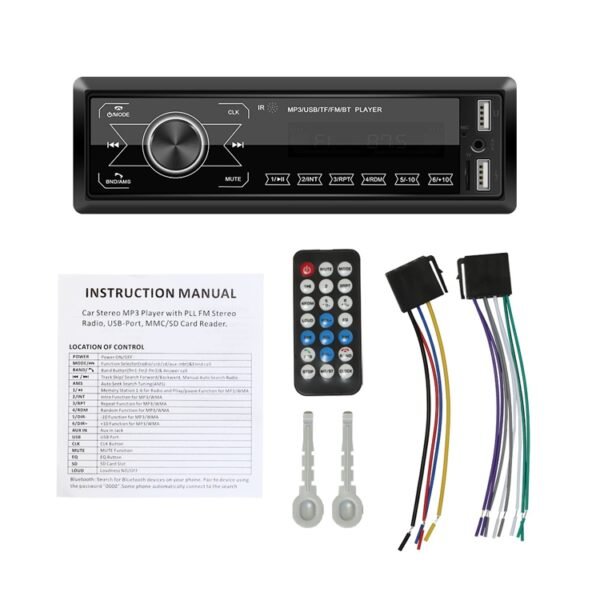 A2818 Car Bluetooth Speakerphone Car MP3 Player Function Touch Double U Disk Colorful Lights Radio, Specification:, Standard, Standard+8G Memory Card, Standard+16G Memory Card, Standard+32G Memory Card - Image 2