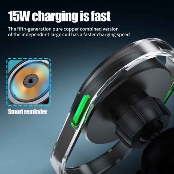 F9199 15W MagSafe Magnetic Car Wireless Charger Phone Bracket, F9199 - Image 3