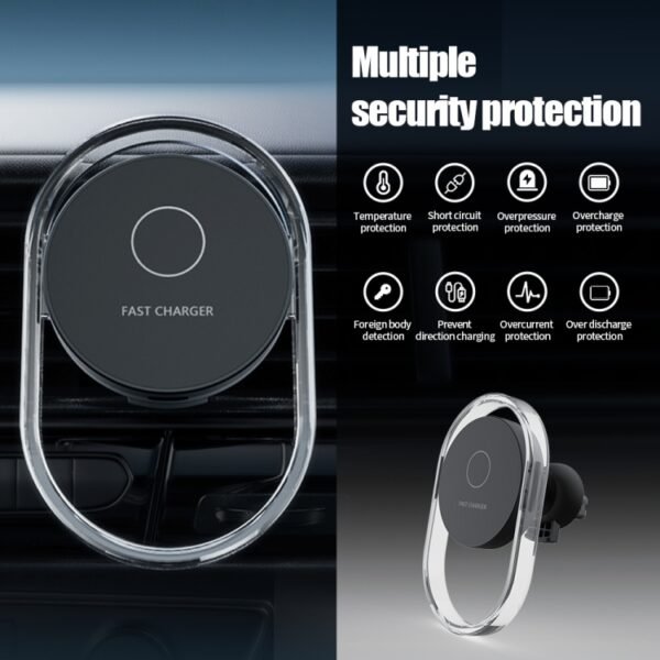 F9199 15W MagSafe Magnetic Car Wireless Charger Phone Bracket, F9199 - Image 5