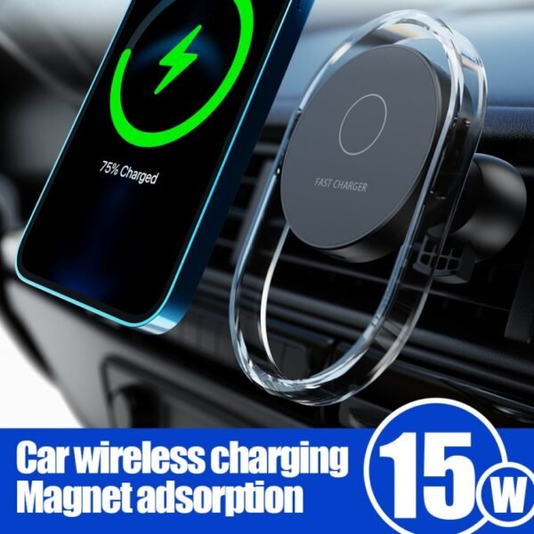 F9199 15W MagSafe Magnetic Car Wireless Charger Phone Bracket, F9199 - Image 7